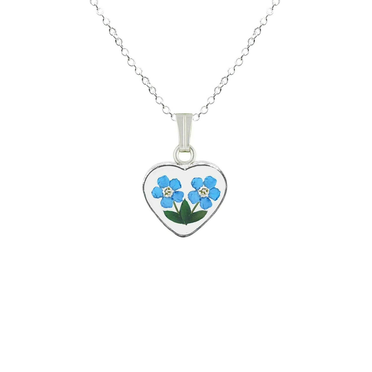 Forget-Me-Not Necklace, Small Heart, Transparent