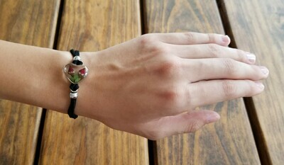Rose Heart Leather Bracelet, Transparent