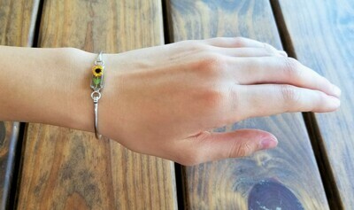 Sunflower Bracelet, Small Rectangle, Transparent.