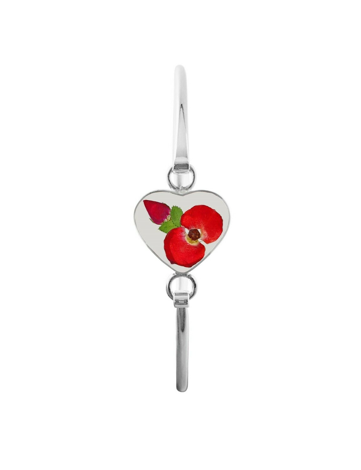Crown Of Thorns & Rose Bud Heart Bracelet, Transparent
