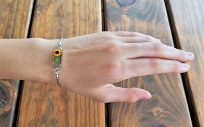 Sunflower Bracelet, Medium Rectangle, Transparent