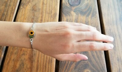 Sunflower Small Oval Bracelet, Transparent.