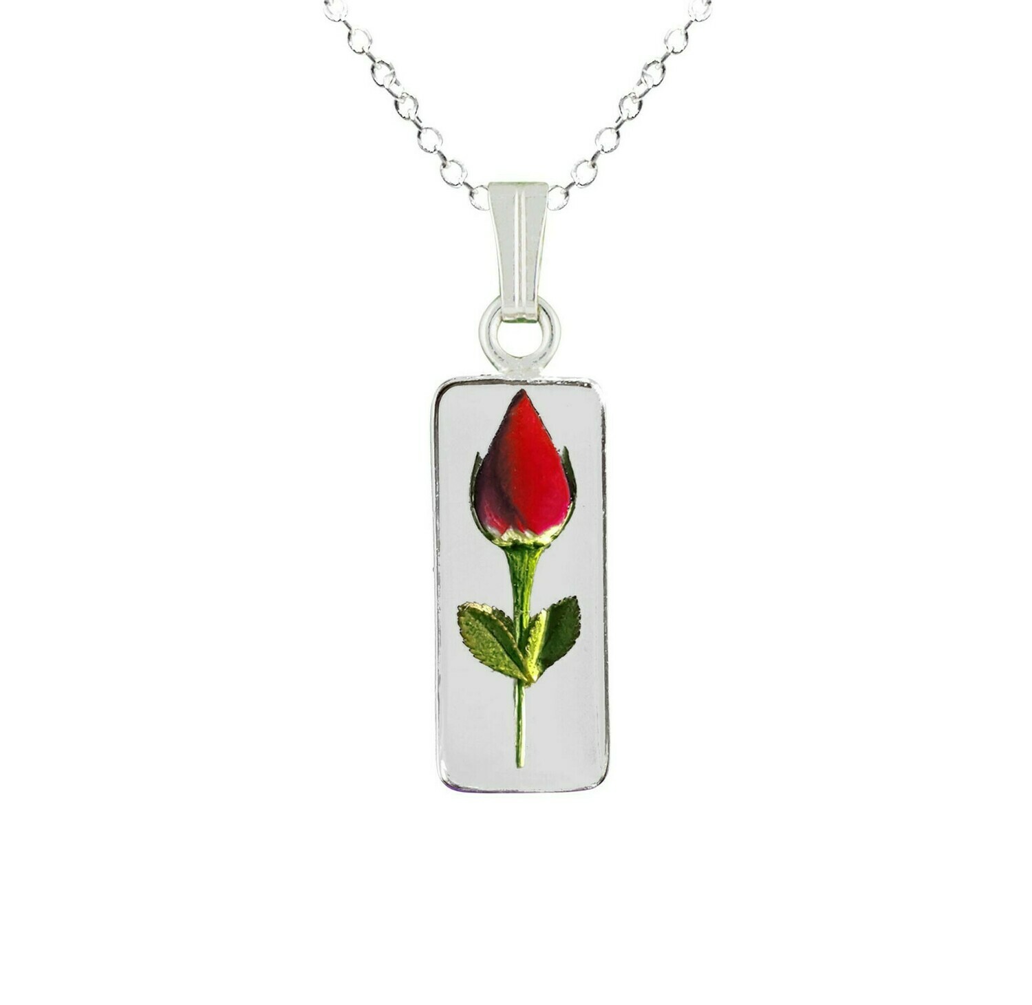 Rose Necklace, Medium Rectangle, Transparent