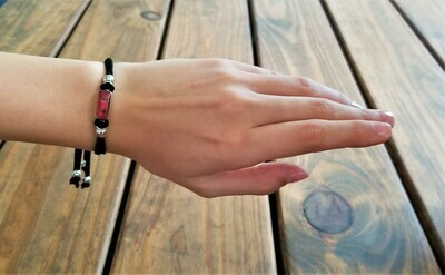 Crown Of Thorn, Small Rectangle Leather Bracelet, Transparent