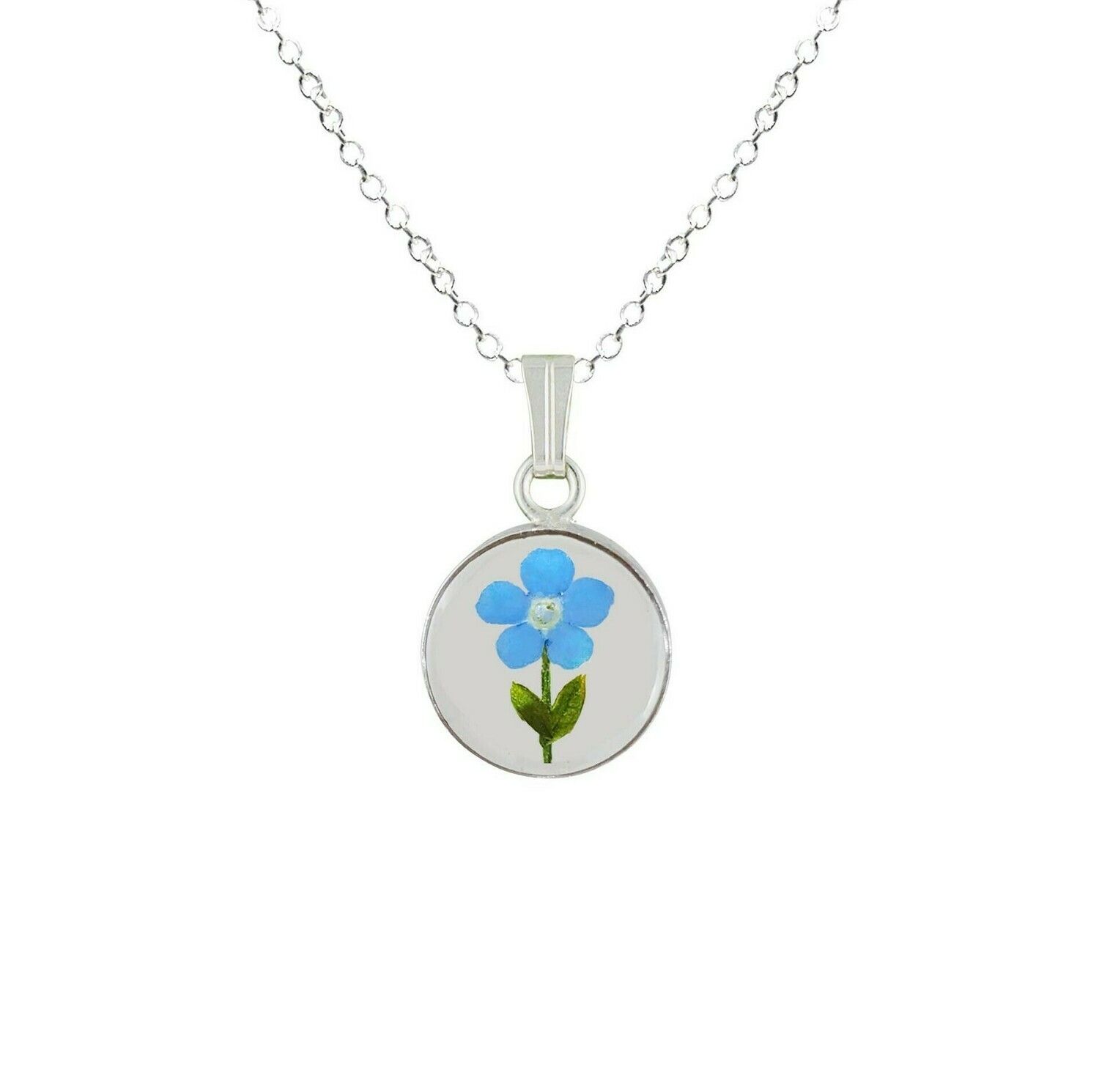 Forget-Me-Not Necklace, Small Circle, Transparent