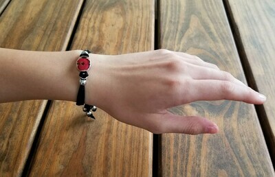 Crown Of Thorns, Small Oval Leather Bracelet, Transparent