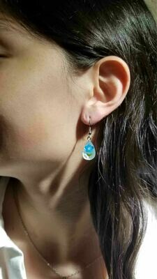 Real Forget-Me-Not, Teardrop Earrings, White Background