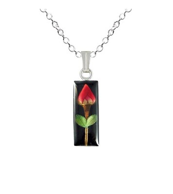 Rose Necklace, Small Rectangle, Black Background