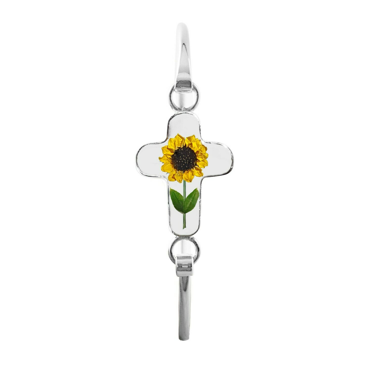 Sunflower Bracelet, Medium Cross, Transparent.