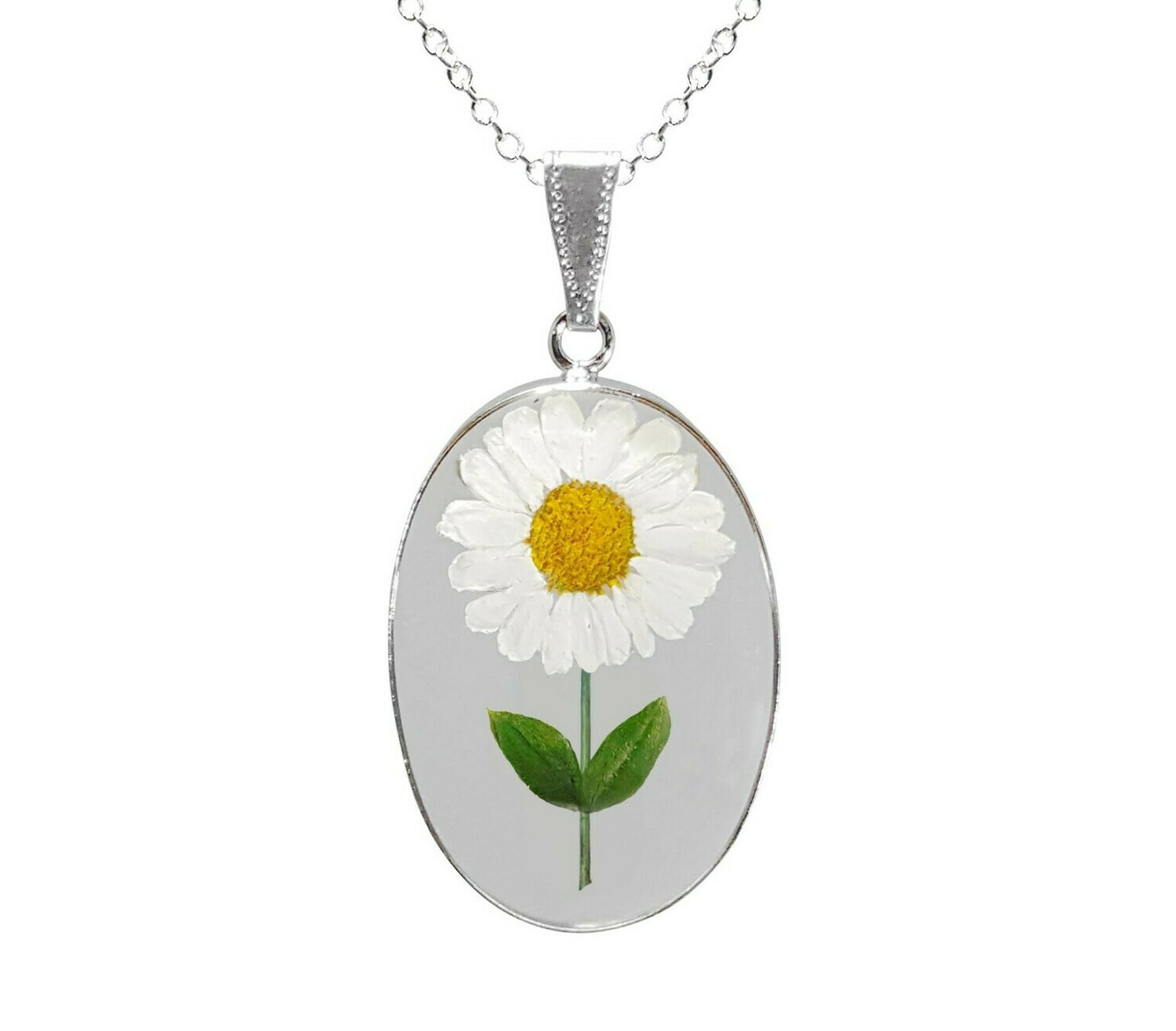 Daisy Necklace, Large Oval, Transparent
