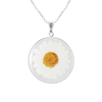 Daisy Necklace, X-Large Circle Pendant, Transparent