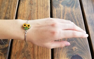 Sunflowers Bracelet, Medium Heart, Transparent