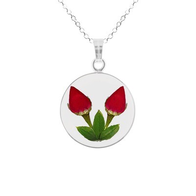 Two Roses Medium Circle Necklace, Transparent