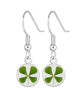Clover Earrings, Small Circle, Transparent.