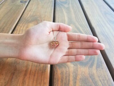 Crown of Thorns Necklace, Medium Heart, Transparent