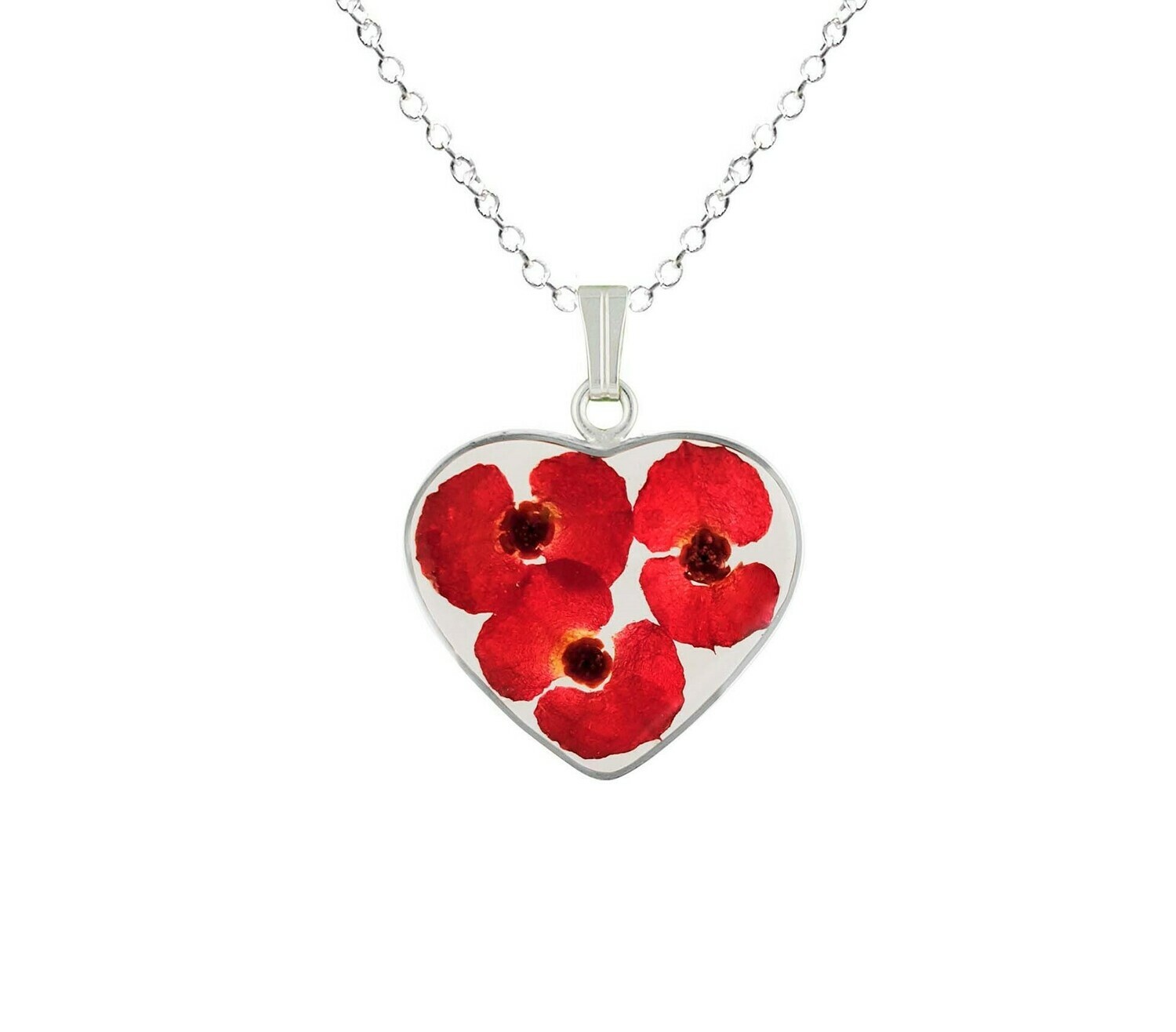 Crown of Thorns Necklace, Medium Heart, Transparent