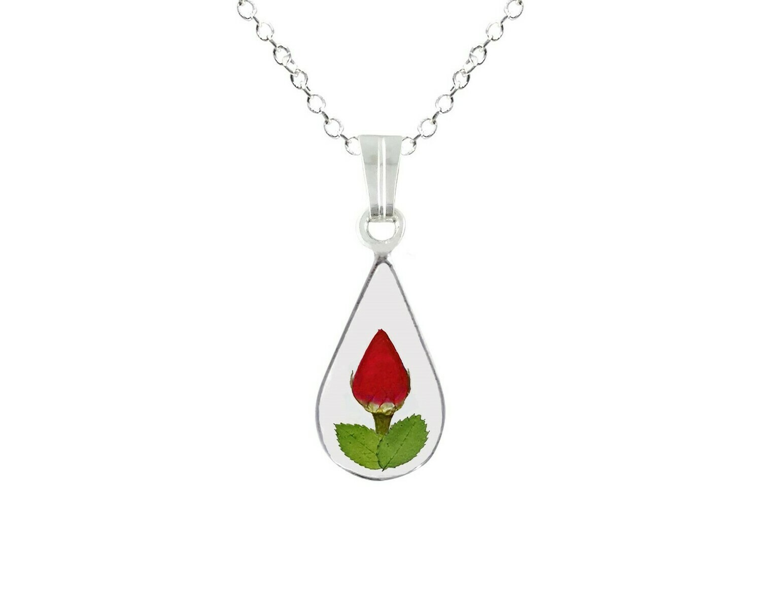 Rose Necklace, Small Tear Drop, Transparent Background