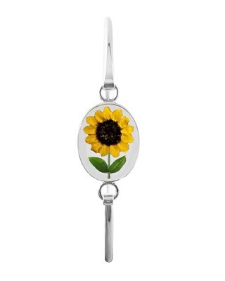 Sunflower Bracelet, Oval, Transparent Background.