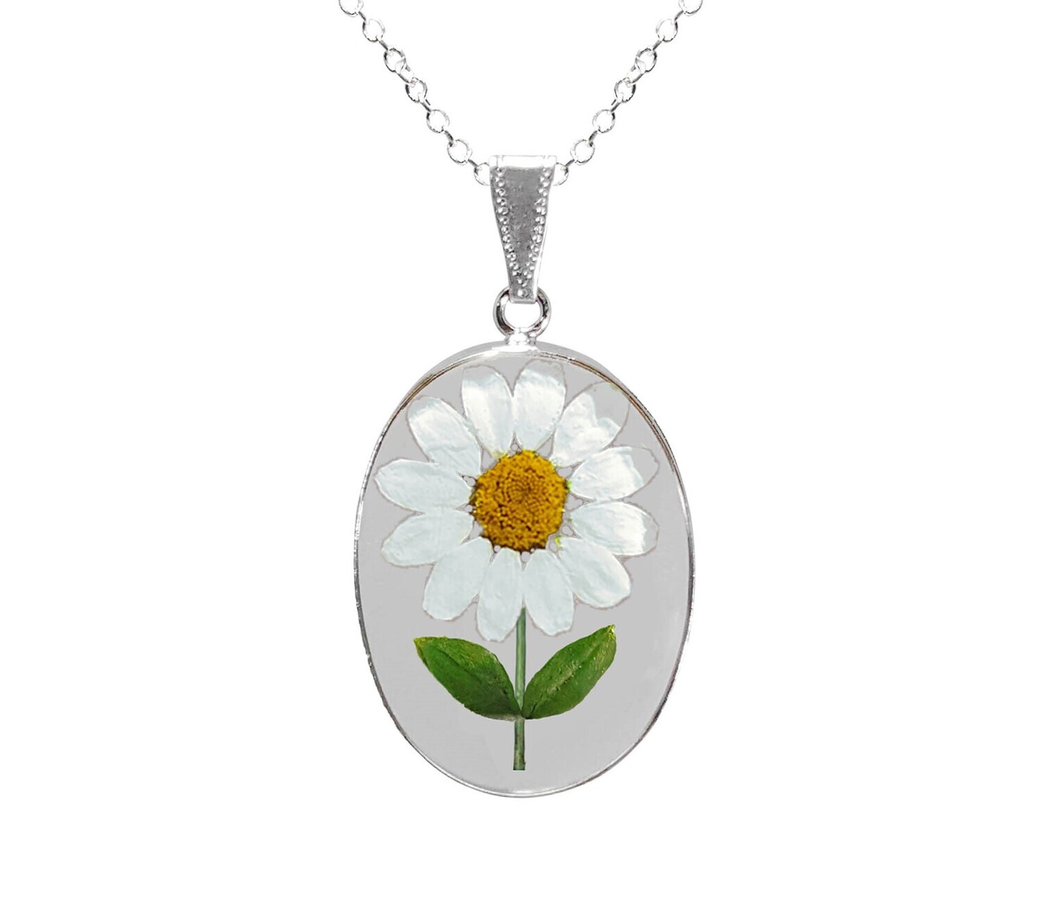 Daisy Necklace, Large Oval, Transparent