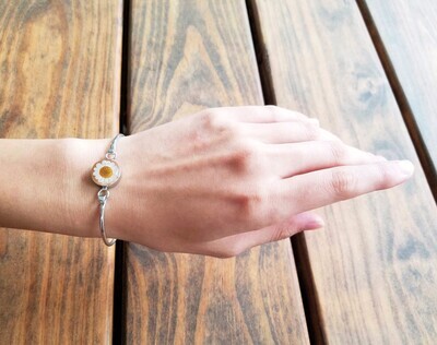 Real Daisy, Small Circle Bracelet, Transparent
