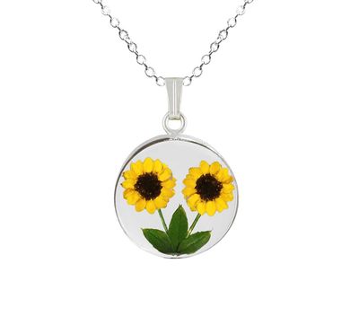 Sunflower Necklace, Medium Circle, Transparent