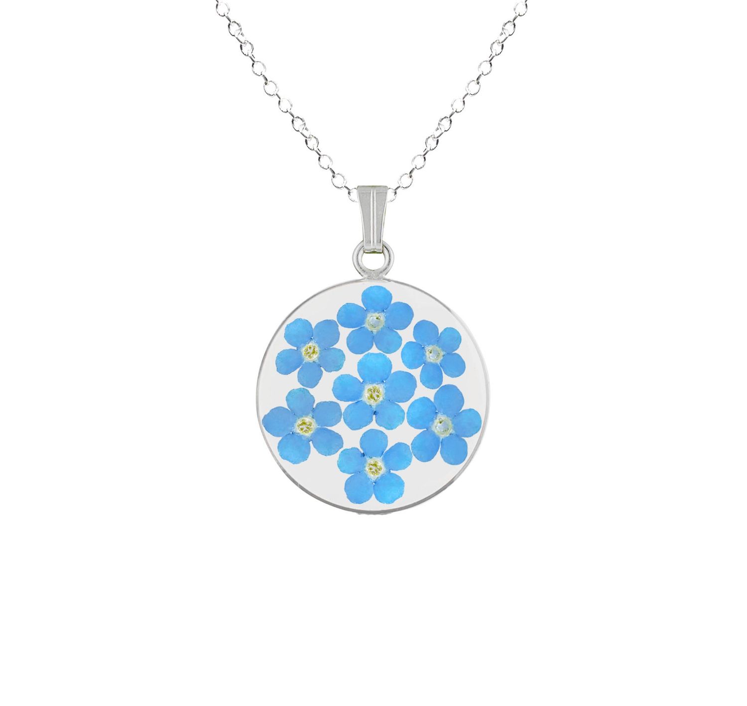 Forget-Me-Not Necklace, Medium Circle, Transparent