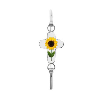 Sunflower Bracelet, Medium Cross, Transparent.