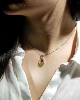 Rose Small Oval Necklace, Transparent Background