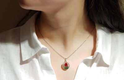 Rose Necklace, Small Circle, Transparent Background