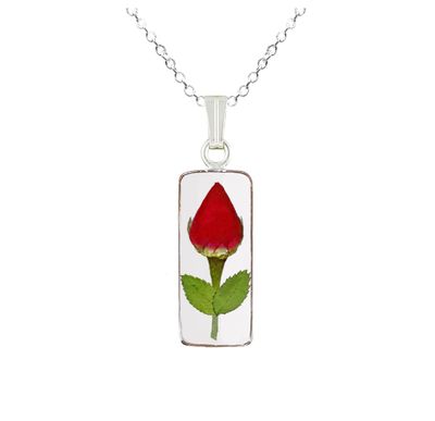 Rose Medium Rectangle Necklace, Transparent