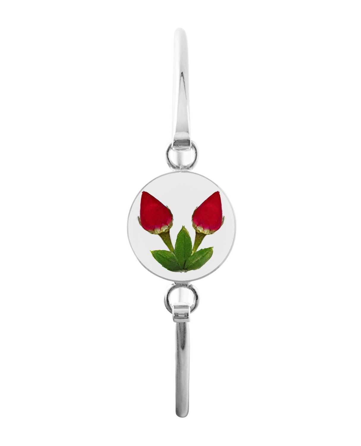 Two Real Roses Medium Circle Bracelet, Transparent.