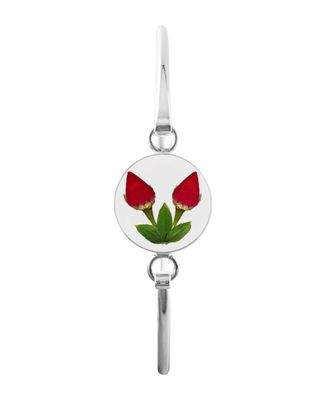 Two Real Roses Medium Circle Bracelet, Transparent.