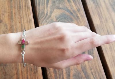 Rose Medium Cross Bracelet, Transparent Background
