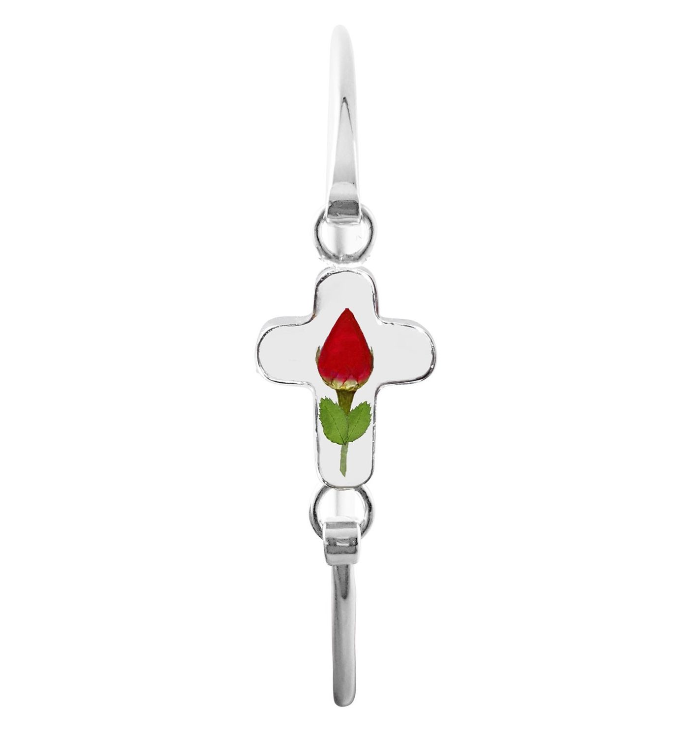 Rose Medium Cross Bracelet, Transparent Background