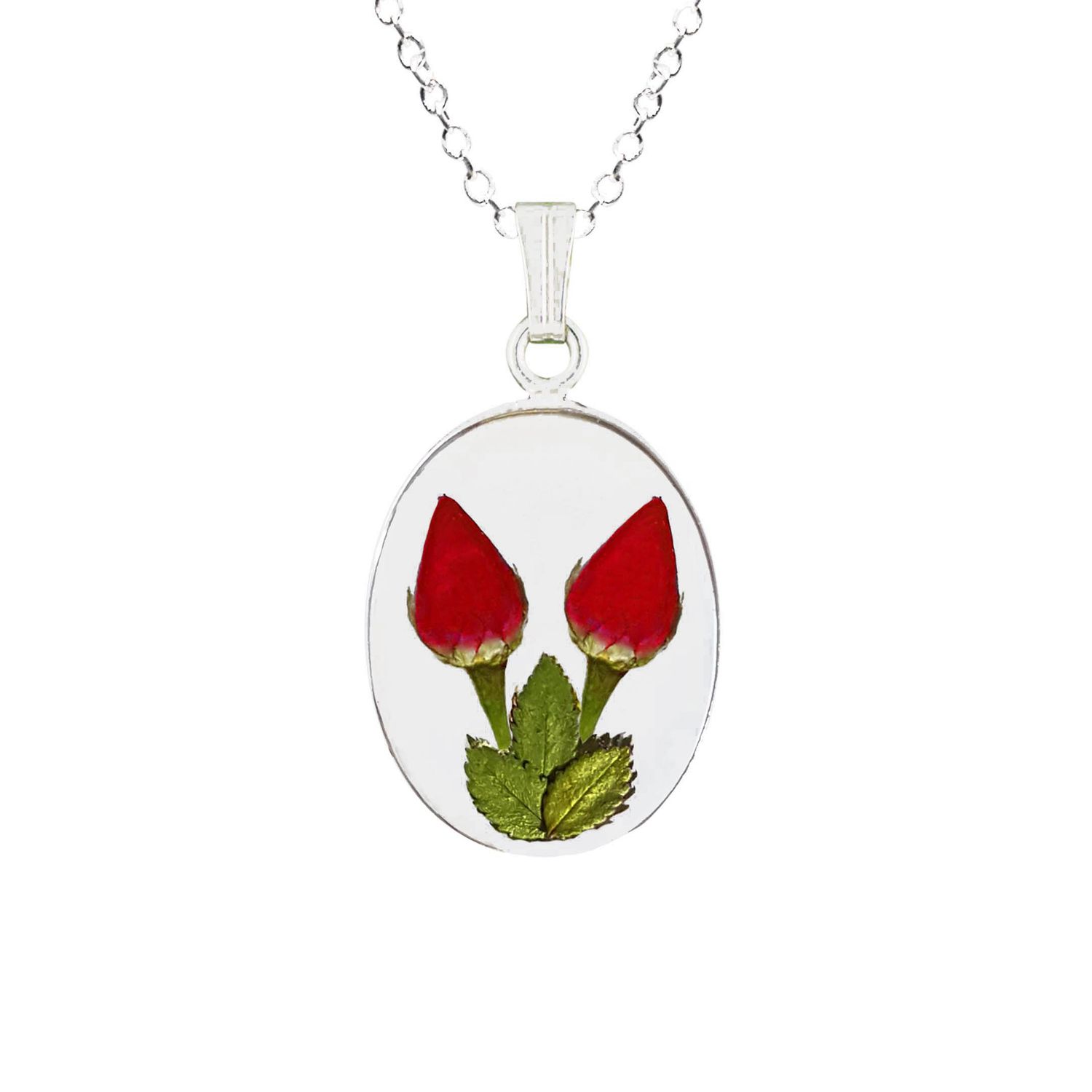 Rose Medium Oval Necklace, Transparent