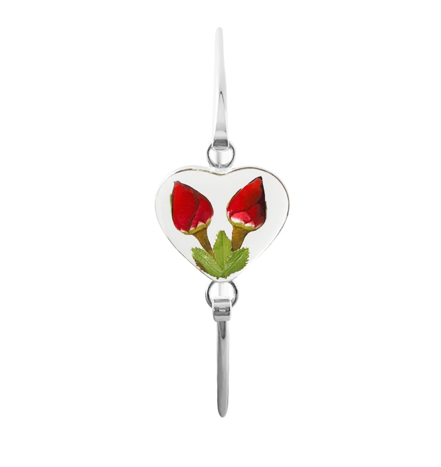 Two Roses, Medium Heart Bracelet, Transparent.