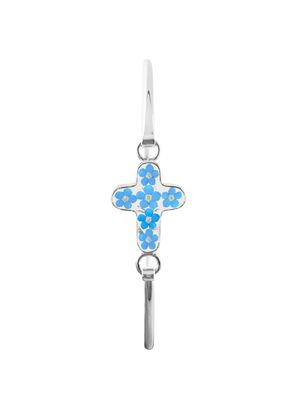 6 Real Forget-Me-Not Cross Bracelet, Transparent Background.