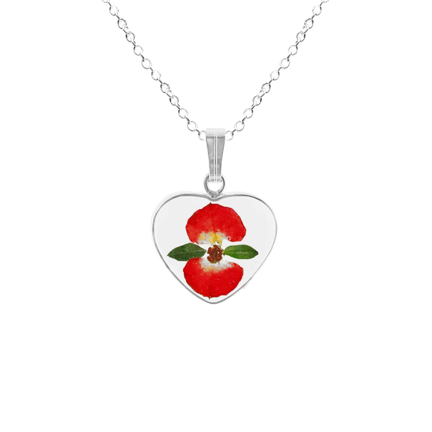Crown of Thorns Small Heart Necklace, Transparent