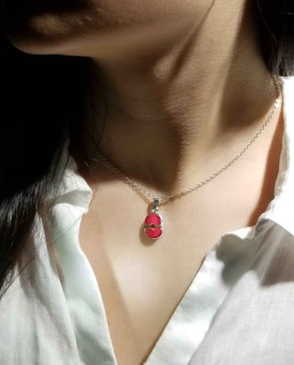 Crown of Thorns Small Oval Necklace, Transparent