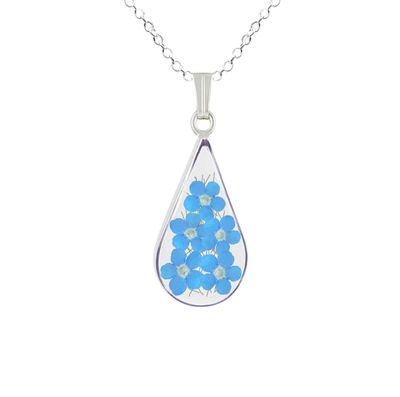 Forget-Me-Not Necklace, Teardrop, Transparent.