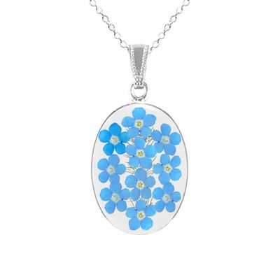 Forget-Me-Not Necklace, Large Oval, Transparent