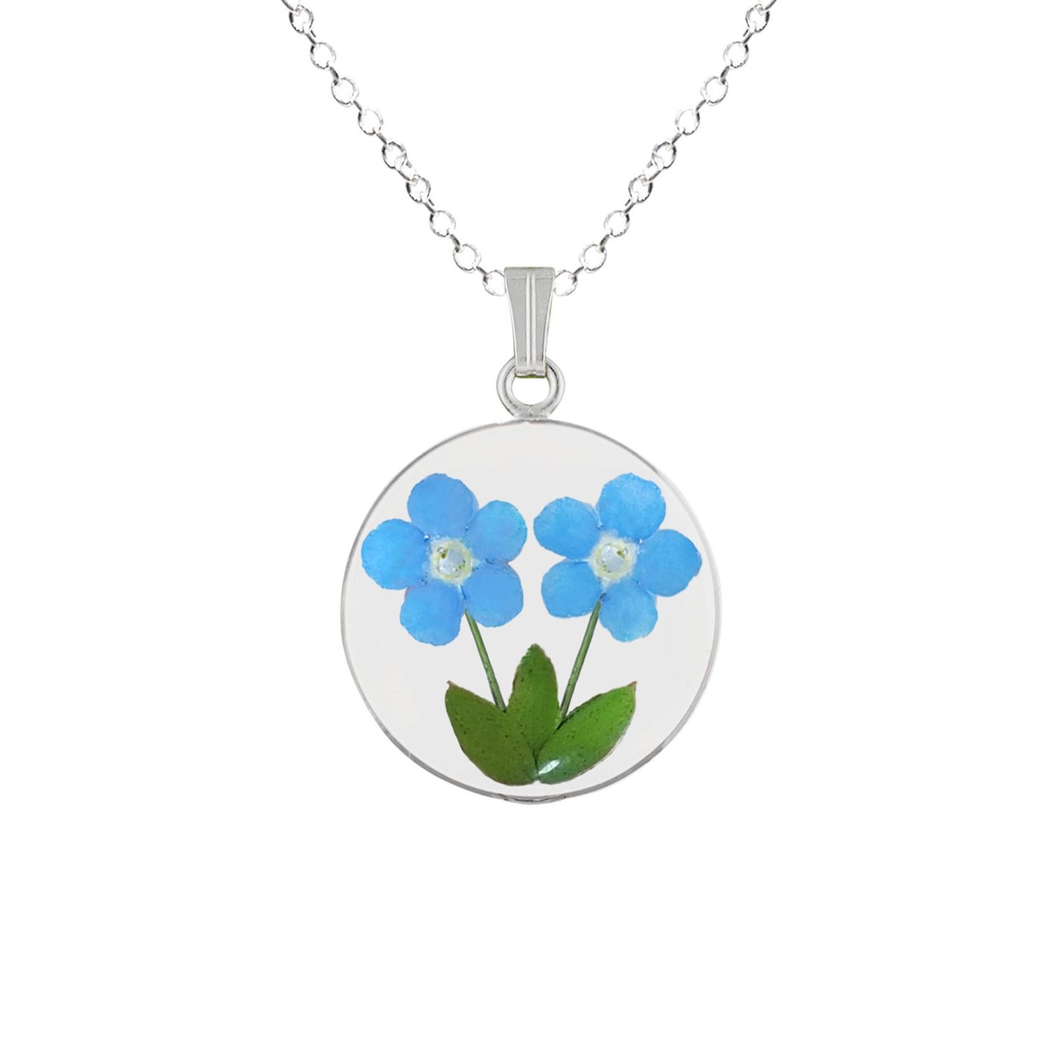Forget Me Not Necklace, Medium Circle, Transparent