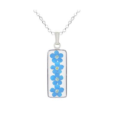 Forget Me Not Necklace, Medium Rectangle, Transparent