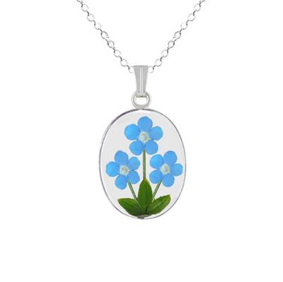 Forget Me Not Necklace, Medium Oval, Transparent