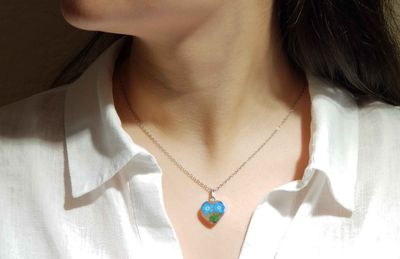 Forget Me Not Necklace, Small Heart, Transparent