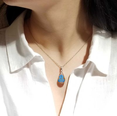 Forget Me Not Necklace, Small Teardrop, Transparent