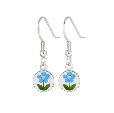Forget Me Not, Circle Hanging Earrings, Transparent