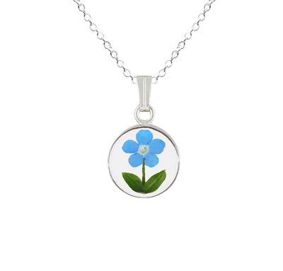 Forget Me Not Necklace, Small Circle, Transparent