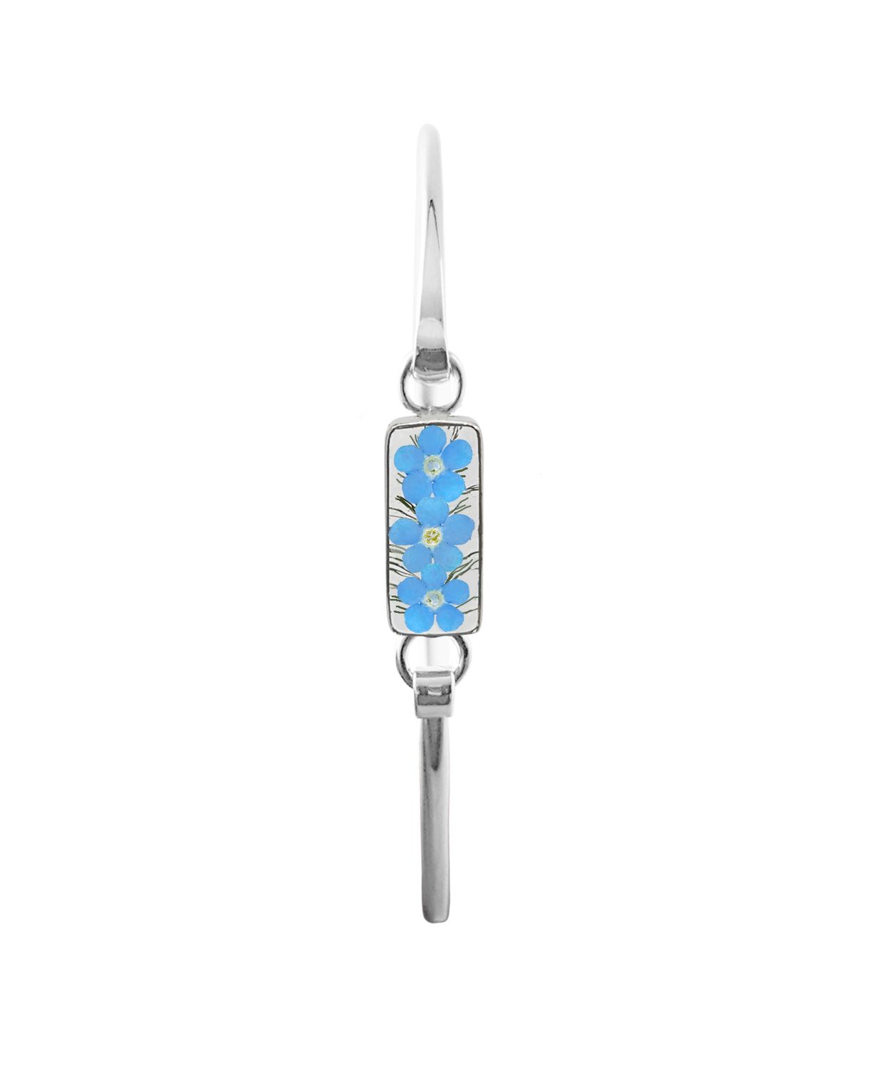 Real Forget Me Not, Small  Rectangle Bracelet, Transparent