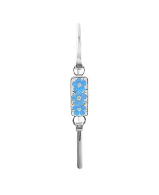 Real Forget Me Not, Small  Rectangle Bracelet, Transparent